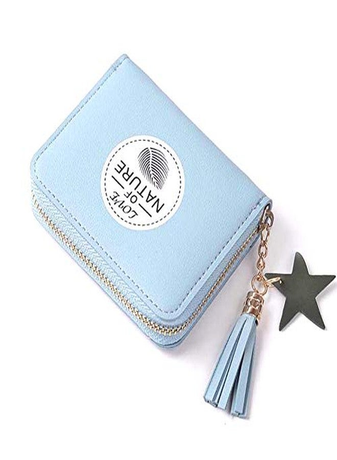 موكا محفظة صغيرة قصيرة من MOCA للنساء والفتيات، لحفظ النقود المعدنية وبطاقات الائتمان والخصم (سكاي) - Image 1